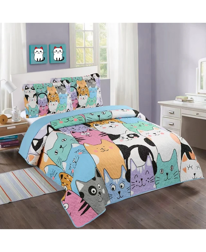 MarCielo Kids Girls Quilt Set Bedspread Coverlet Set Full