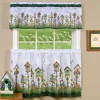 GoodGram Home Sweet Home Complete 3 Piece Kitchen Curtain Set