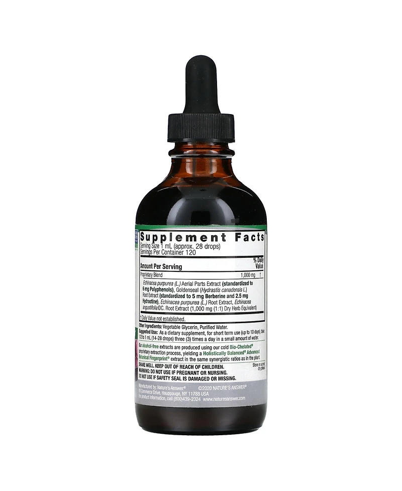 Nature's Answer Echinacea & Goldenseal Alcohol-Free
