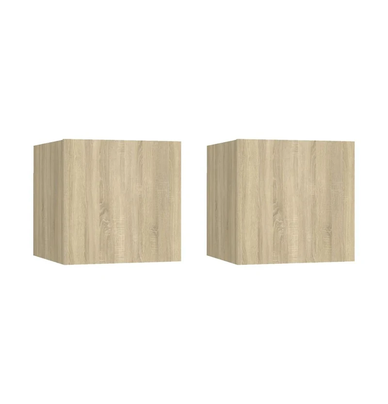 vidaXL Bedside Cabinets 2 pcs Sonoma Oak 12"x11.8"x11.8" Engineered Wood
