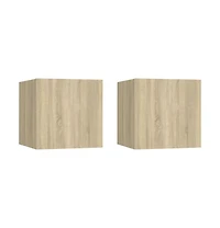 vidaXL Bedside Cabinets 2 pcs Sonoma Oak 12"x11.8"x11.8" Engineered Wood