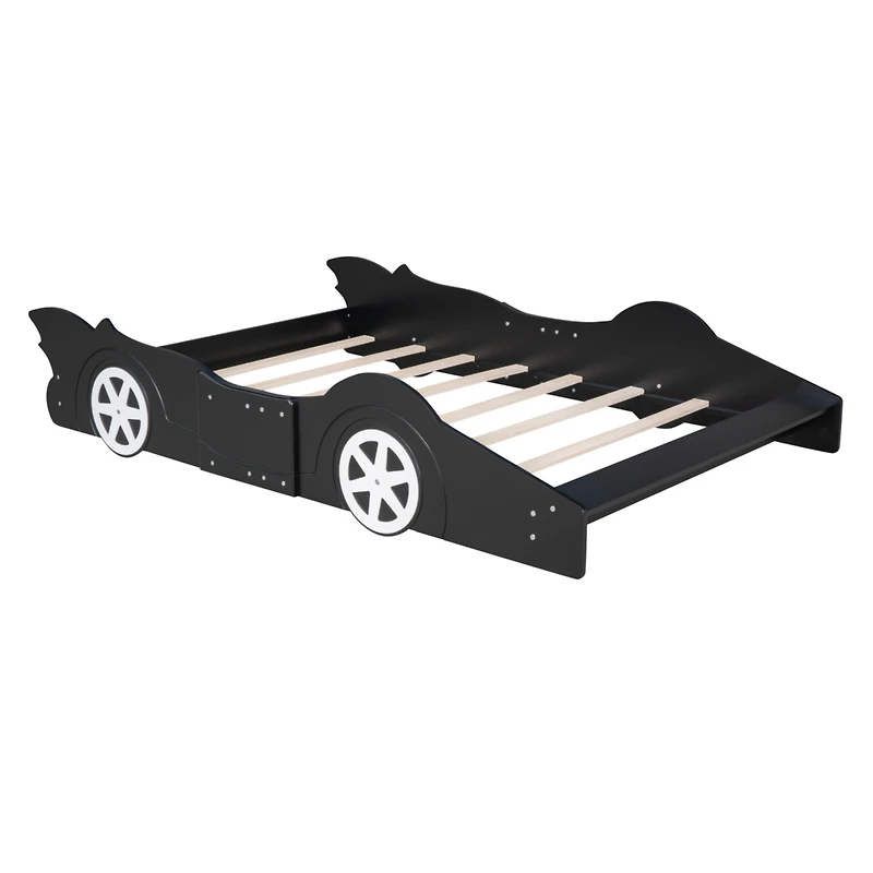 Streamdale Full Race Car-Shaped Platform Bed With Wheels