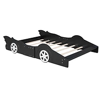 Streamdale Full Race Car-Shaped Platform Bed With Wheels