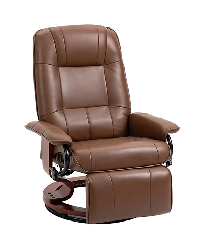 Homcom Faux Leather Manual Recliner with Swivel Wood Base