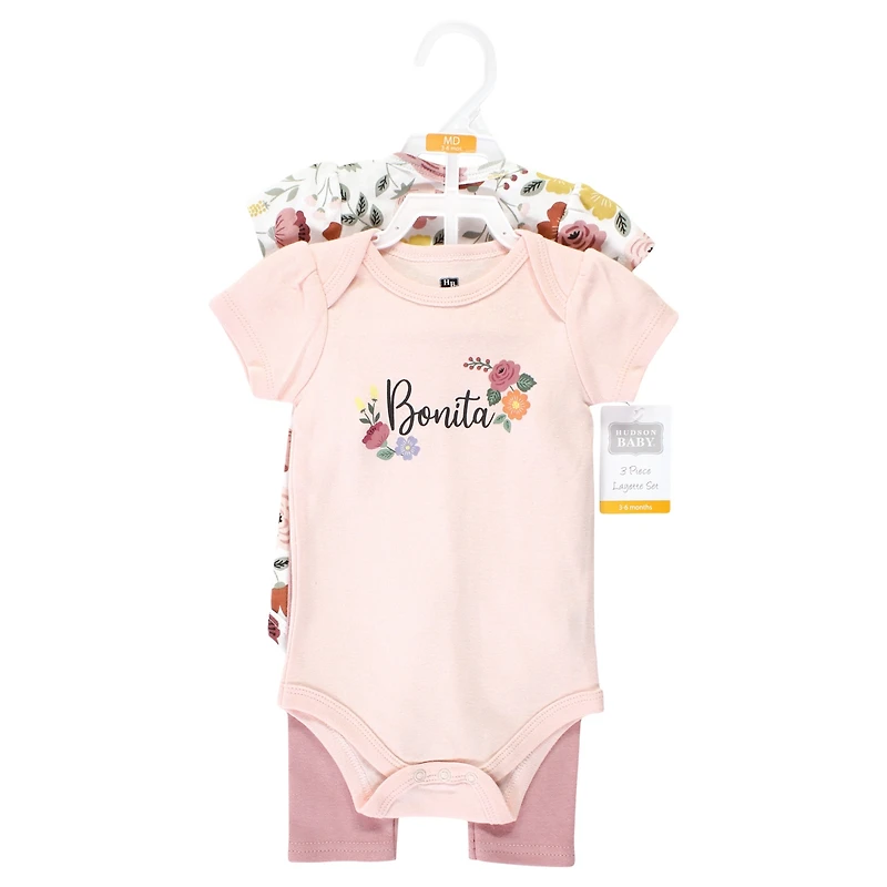 Hudson Baby Girls 2 Bodysuits and Pant
