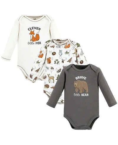 Touched by Nature Baby Boys Natural Cotton Long-Sleeve Bodysuits