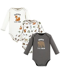 Touched by Nature Baby Boys Natural Cotton Long-Sleeve Bodysuits