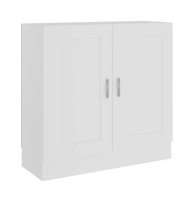Book Cabinet White 32.5"x12"x31.5" Engineered Wood