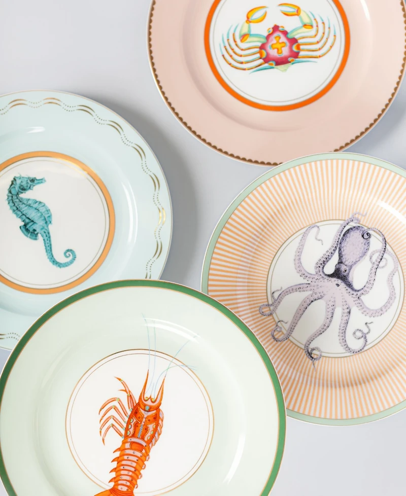 Yvonne Ellen Under the Sea Dinner Plates, Set of 4