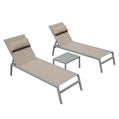 Simplie Fun Premium Aluminum Lounge Chair Ultimate Comfort with 5 Reclining Positions