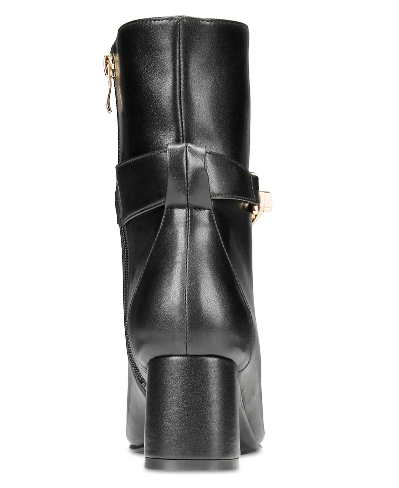 Vaila Shoes Women's Sabrina Signature-Strap Pointed-Toe Dress Booties Extended Sizes 9-14