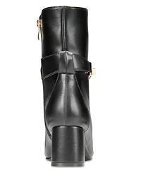 Vaila Shoes Women's Sabrina Signature-Strap Pointed-Toe Dress Booties Extended Sizes 9-14