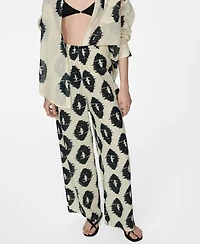 Mango Women's Wideleg Printed Trousers