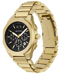 A|X Armani Exchange Men's Sync Quartz Chronograph Gold Stainless Steel Watch 42MM