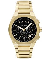 A|X Armani Exchange Men's Sync Quartz Chronograph Gold Stainless Steel Watch 42MM
