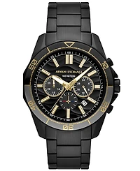 A|X Armani Exchange Men's Quartz Chronograph Black Stainless Steel Watch 44MM