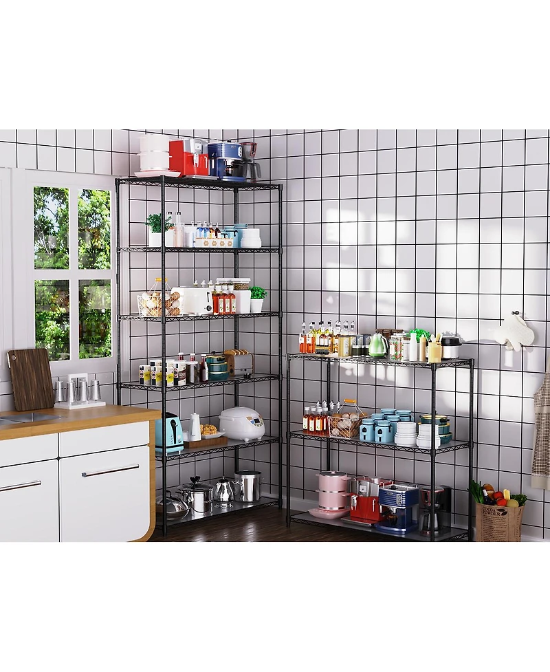 2 Pack 3 Tier Shelf Wire Shelving Unit,
