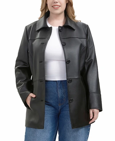 Bgsd Plus Sofia Leather Car Coat