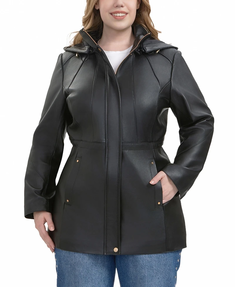 Bgsd Plus Elena Leather Parka Coat