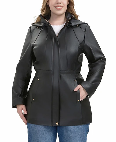 Bgsd Plus Elena Leather Parka Coat