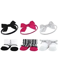Hudson Baby Girls Coordinated Comfy Headband and Socks Giftset