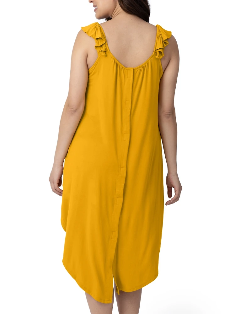 Kindred Bravely Maternity Ruffle Strap Labor & Delivery Gown