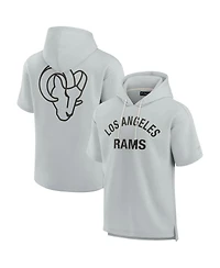 Fanatics Men's and Women's Gray Los Angeles Rams Elements Super Soft Fleece Short Sleeve Pullover Hoodie