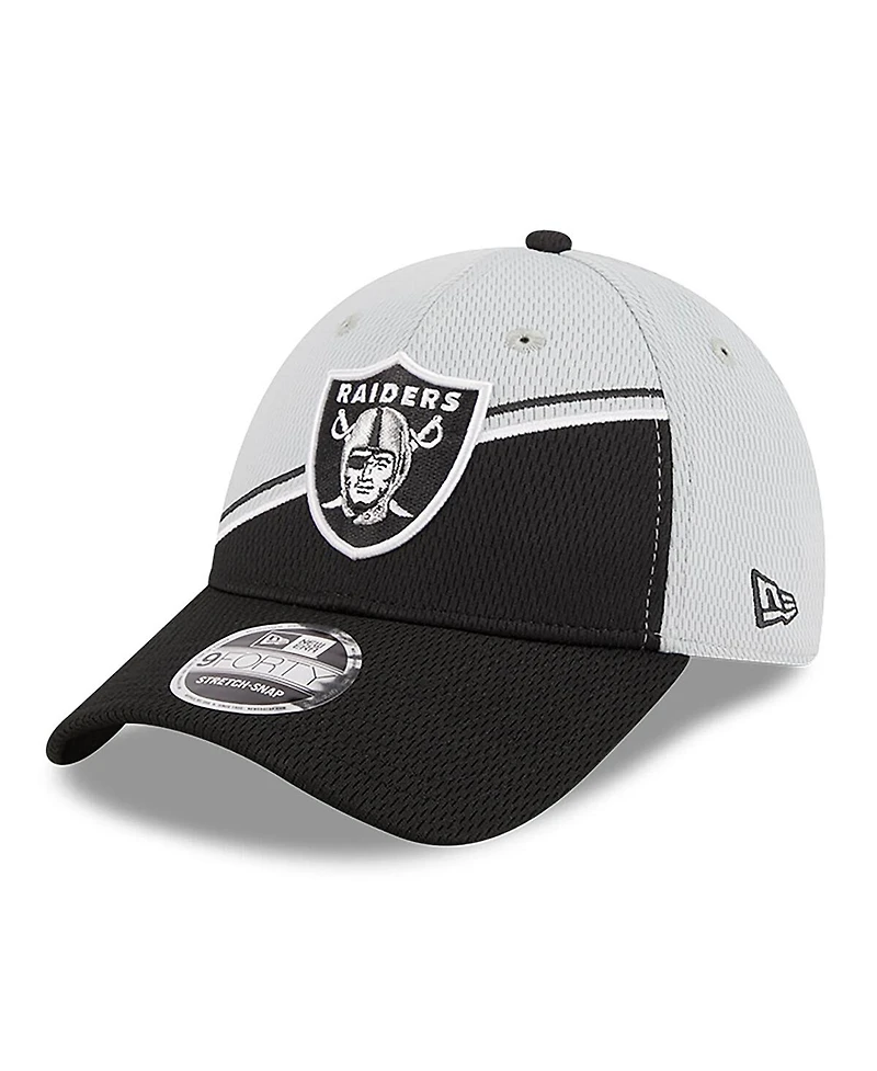 New Era Men's Gray/Black Las Vegas Raiders 2023 Sideline 9FORTY Adjustable Hat
