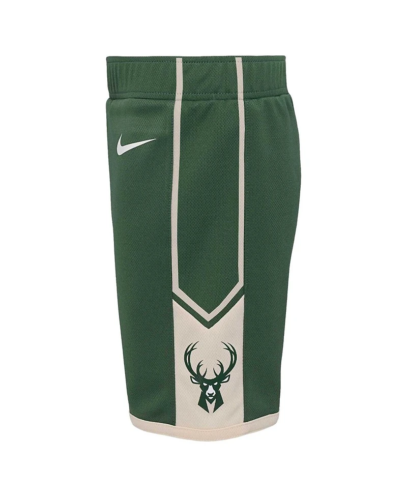 Nike Toddler Hunter Green Milwaukee Bucks Icon Replica Shorts