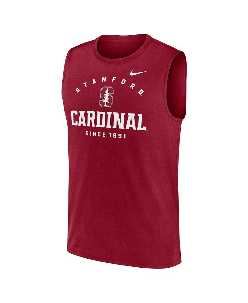 Nike Men's Cardinal Stanford Primetime Legend Lock Up Performance Muscle Tank Top