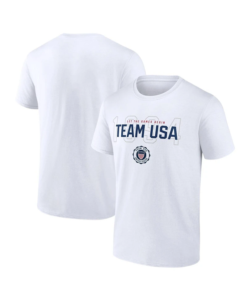 Fanatics Men's White Team Usa Bold Outline T-Shirt