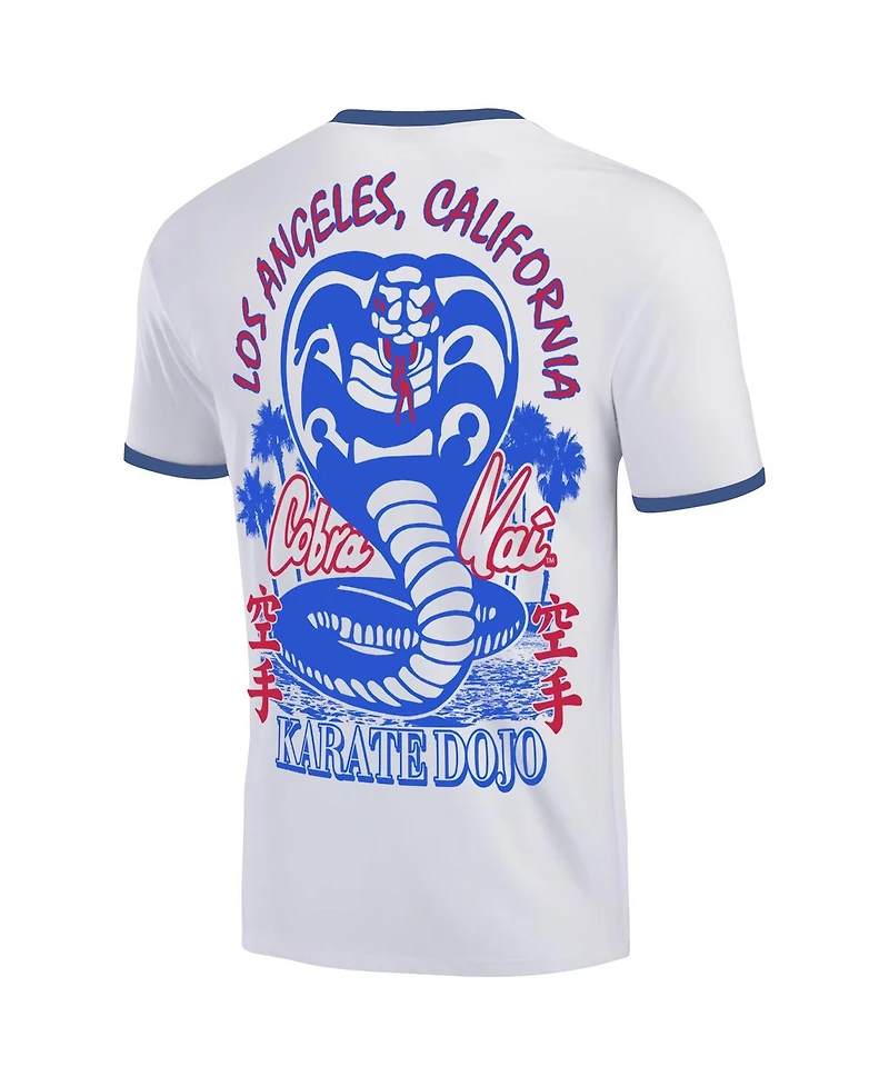 Ripple Junction Men's White Cobra Kai Los Angeles Baseball Ringer T-Shirt
