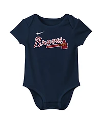 Nike Baby Ronald Acuna Jr. Navy Atlanta Braves Fuse Name Number Bodysuit