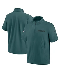 Nike Men's Midnight Green Philadelphia Eagles 2024 Sideline Coach Short Sleeve Half-Zip Hoodie Jacket
