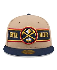 New Era Men's Tan/Navy Denver Nuggets 2024 Nba Draft 59FIFTY Fitted Hat