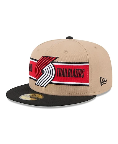 New Era Men's Tan/Black Portland Trail Blazers 2024 Nba Draft 59FIFTY Fitted Hat