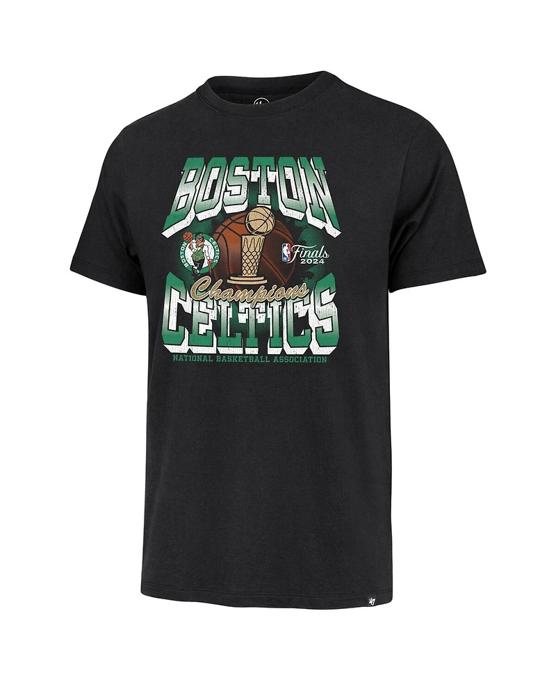 '47 Brand Men's Black Boston Celtics 2024 Nba Finals Champions Big Tall Retro Franklin T-Shirt