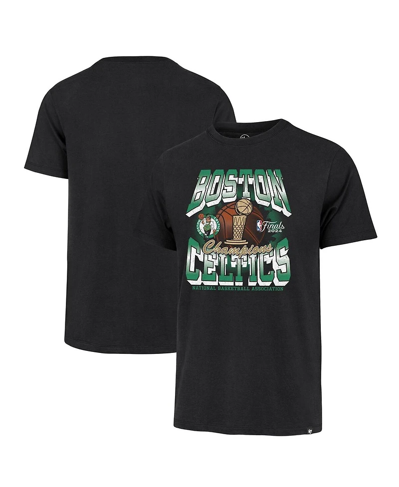 '47 Brand Men's Black Boston Celtics 2024 Nba Finals Champions Big Tall Retro Franklin T-Shirt