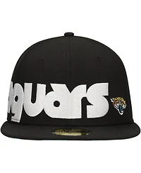 New Era Men's Black Jacksonville Jaguars Checkered Undervisor 59FIFTY Fitted Hat