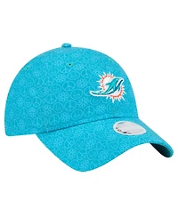 New Era Women's Aqua Miami Dolphins Smiley 9TWENTY Adjustable Hat
