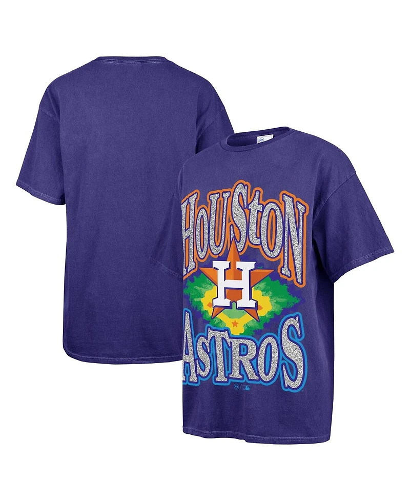 '47 Brand Women's Navy Houston Astros Flashing Lights Boyfriend T-Shirt
