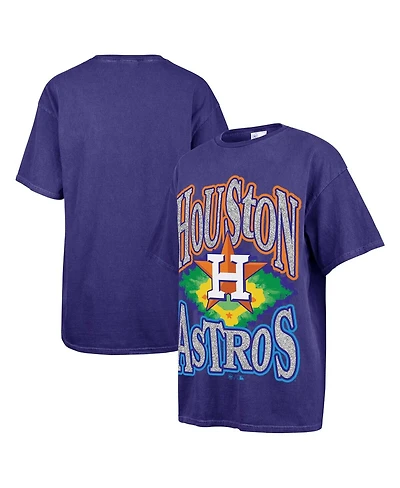 '47 Brand Women's Navy Houston Astros Flashing Lights Boyfriend T-Shirt