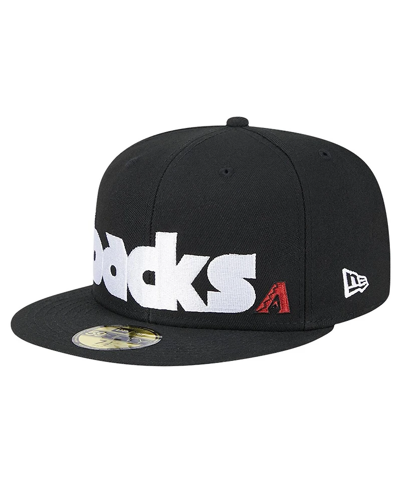 New Era Men's Black Arizona Diamondbacks Checkered Undervisor 59FIFTY Fitted Hat