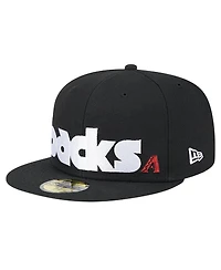 New Era Men's Black Arizona Diamondbacks Checkered Undervisor 59FIFTY Fitted Hat