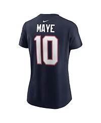 Nike Women's Drake Maye Navy New England Patriots 2024 Nfl Draft First Round Pick Name Number T-Shirt