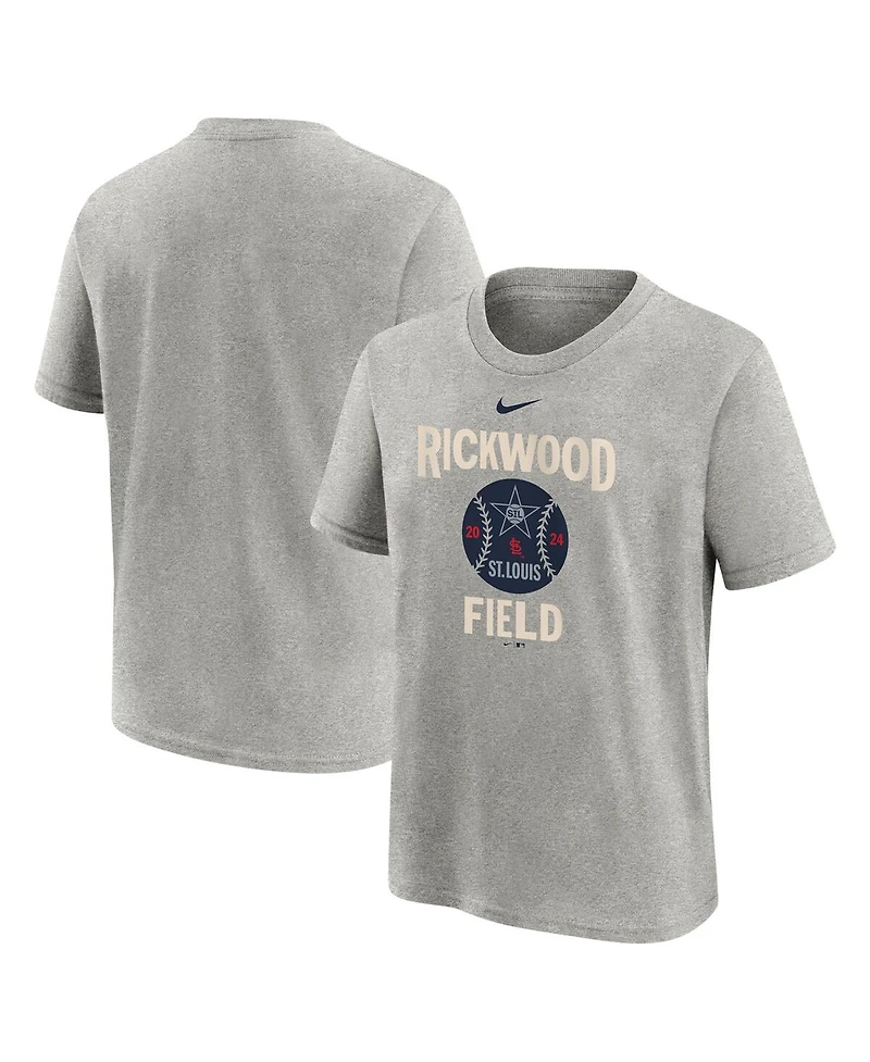 Nike Big Boys and Girls Heather Charcoal St. Louis Cardinals 2024 Rickwood Classic T-Shirt
