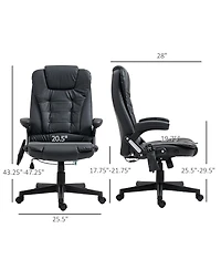 Homcom High-Back Vibration Massage Chair, Heating Office Chair