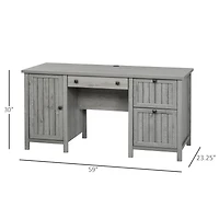 Homcom Vintage Executive Desk, Home Office Station, Student Table with Cabinet