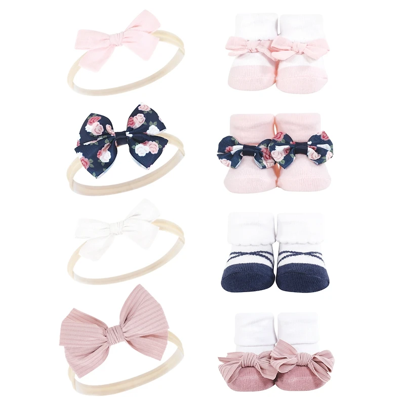 Hudson Baby Infant Girl 16Pc Headband and Socks