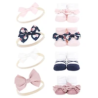 Hudson Baby Infant Girl 16Pc Headband and Socks